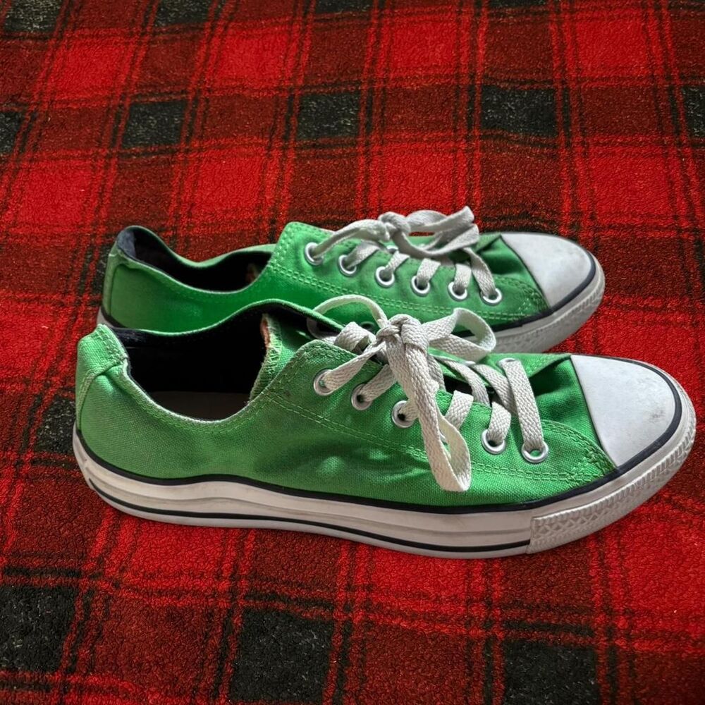 Vintage Light Green lime Converse All Star low top